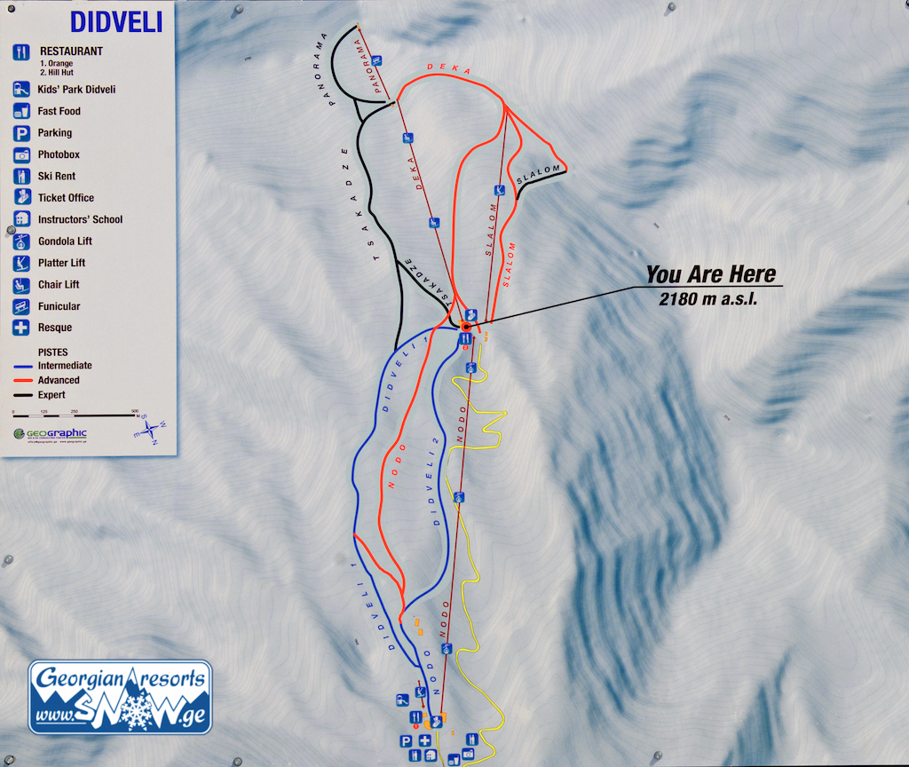 Карта склонов горнолыжного курорта Бакуриани