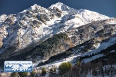 Tetnuldi, Georgien. Umschau des neuen Skigebiets von Swanetien.